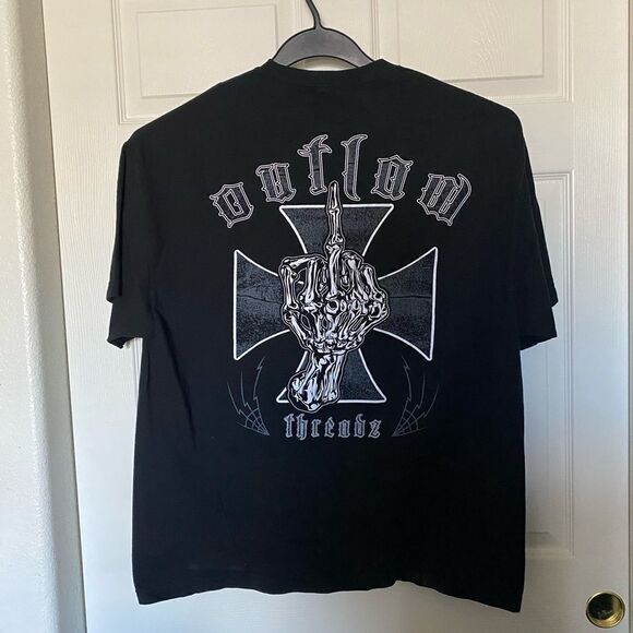 OUTLAW THREADZ Men’s Black T Shirt Size 2XL - Picture 3 of 3